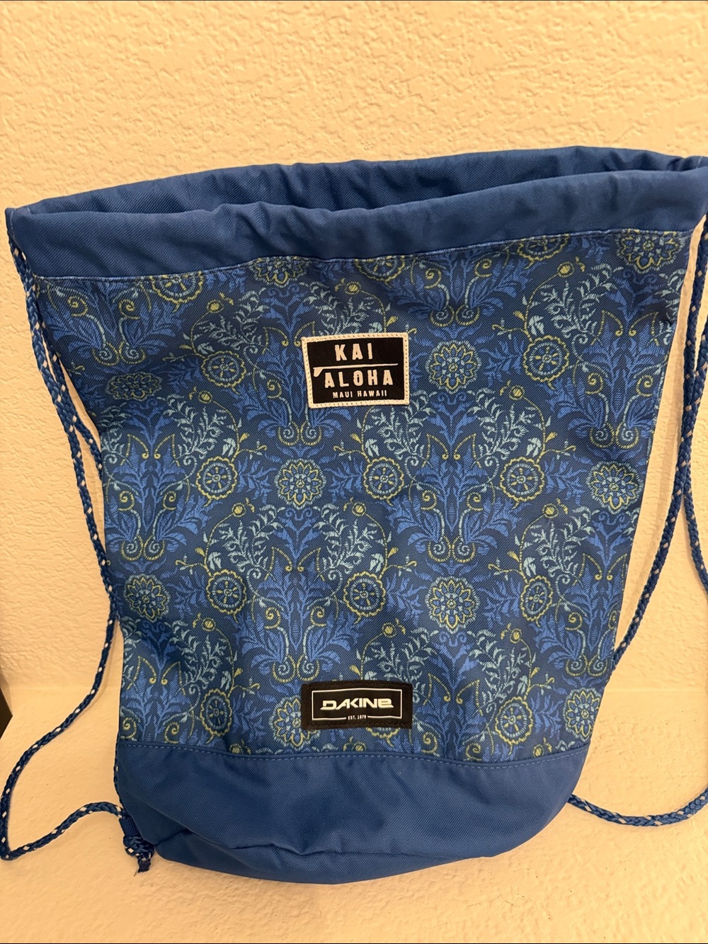 Dakine Blue Floral Kai Aloha Drawstring Backpack